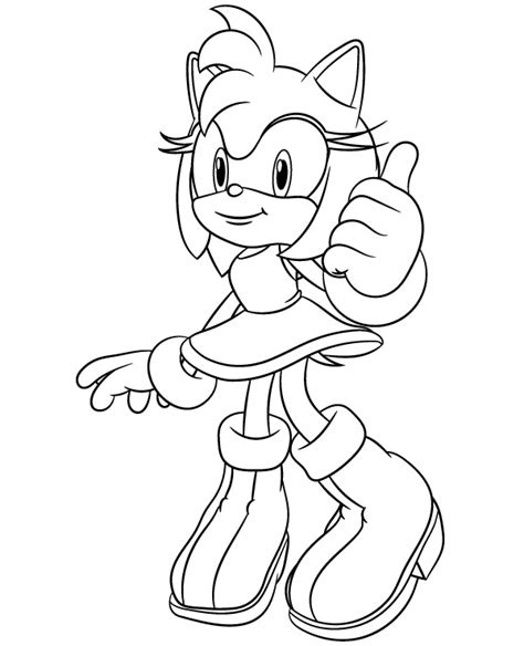 Amy Rose Coloring Page