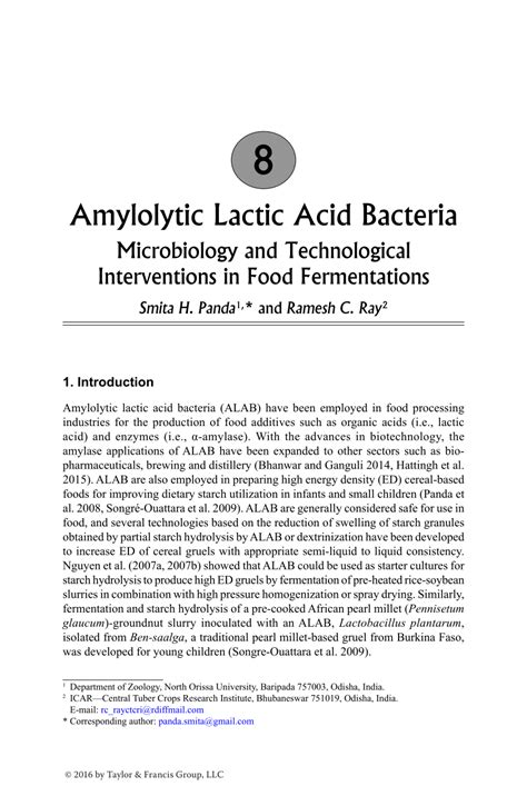 Amylolytic bacterial lactic acid fermentation A review pdf