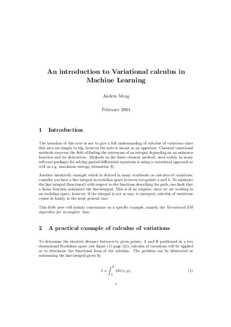 An introduction to Variational calculus in Machine Learning