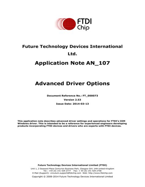 An 107 Advanced Driver Options an 000073
