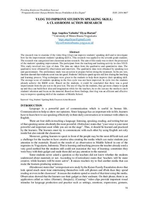 An Action Research On Developing Speaking Skill
