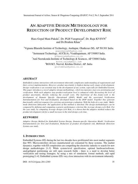 An Adaptive Design Methodology for Reduction of Product Development Risk