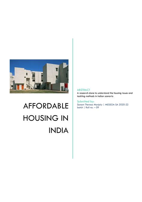 An Alternative to Mass Housing in India