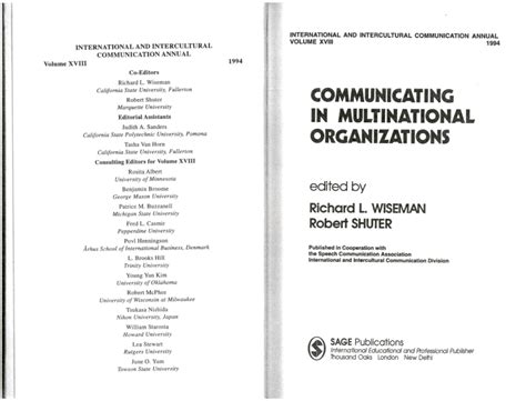 An Analysis of Intercultural Organizational Communication in Multinational Corporation