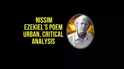 An Analysis of Nissim Ezekiel