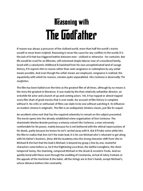 An Analysis of The Godfather pdf