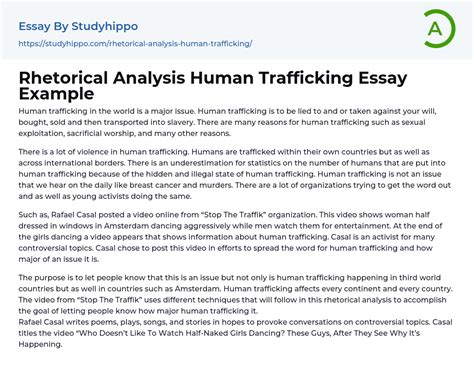 An Analysis on Human Trafficking