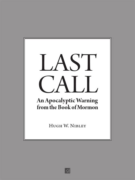 An Apocalyptic Warning From the Book of Mormon Nibley