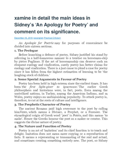 An Apology for Poetry docx