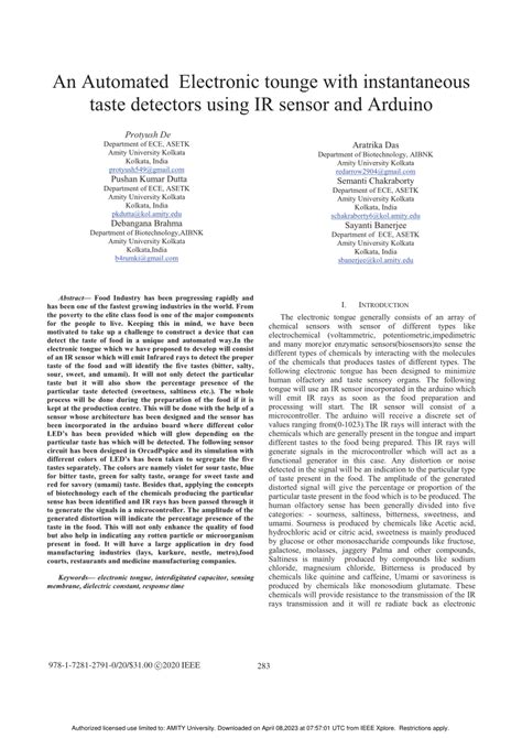 An Automated Electronic tounge with instantaneous taste …