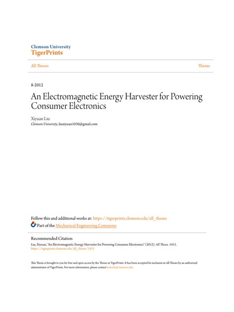 An Electromagnetic Energy Harvester for Powering Consumer Electro