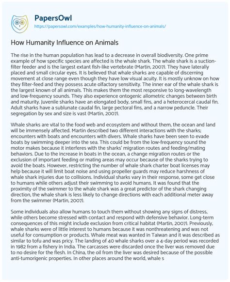 An Essay On Humanity To Animals
