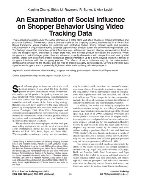 An Examination of Social Influence on Shopper Behavior Using …