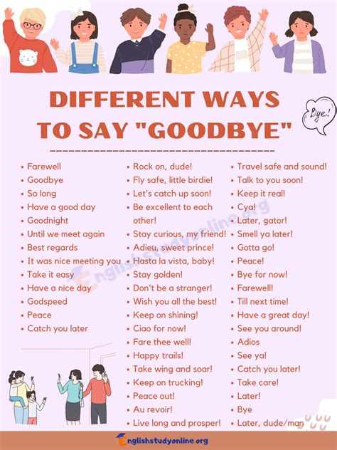 An Interesting List of 55+ Alternative Ways to Say Goodbye