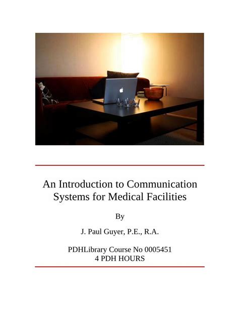 An Introduction To Communication Systems For Medical Facilities