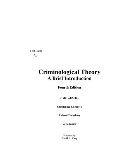 An Introduction To Criminological Theory 4th Edition