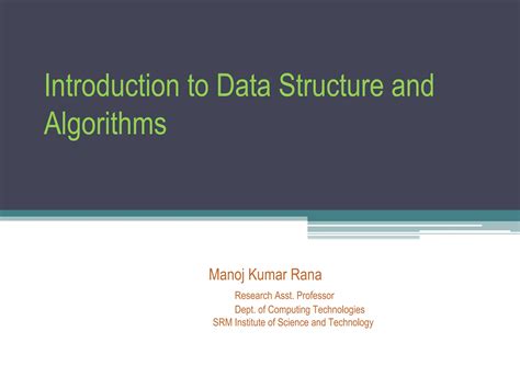 An Introduction To Data Structure And Algorithms