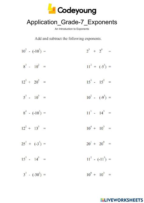 An Introduction to Exponents Application interactive. Interactive