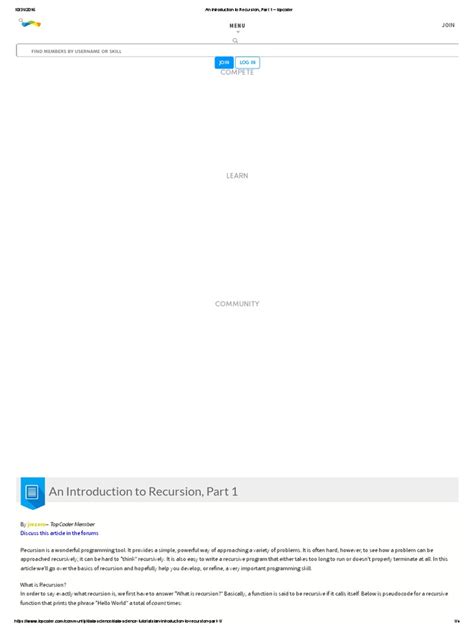 An Introduction to Recursion Part One - Topcoder
