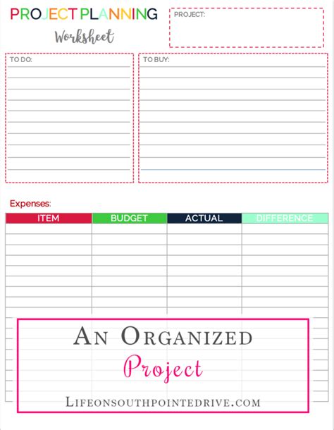An Organized Project {Plus a FREE Printable!} Project planner