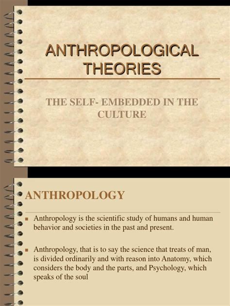 An Overview of the Anthropological Theories