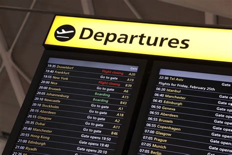 An airport departures board - British Council