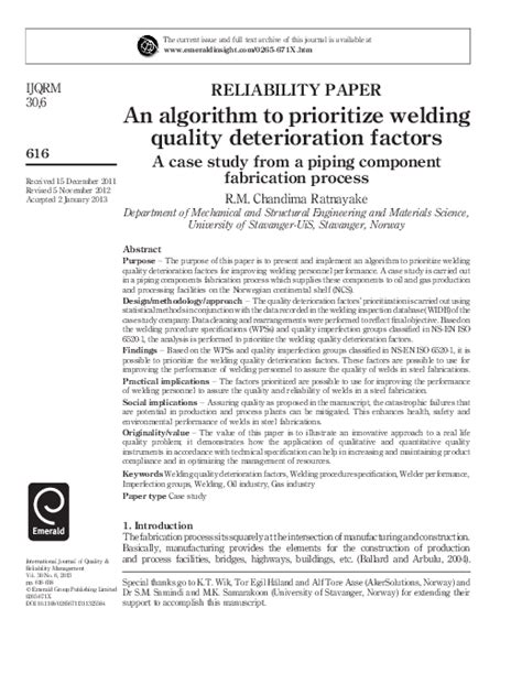An algorithm to prioritize welding pdf