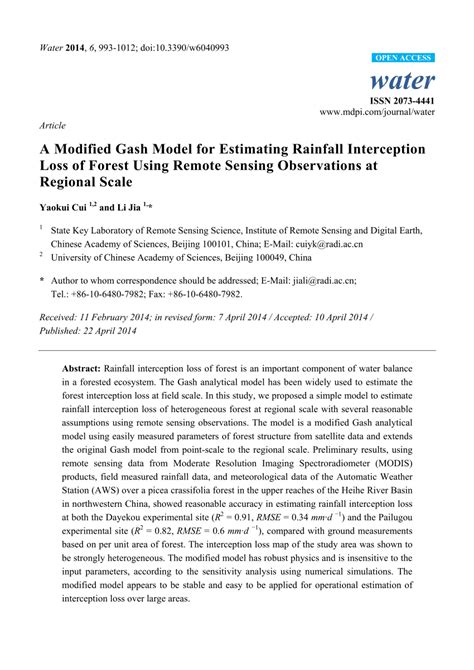 An analytical model of rainfall interception by forests GashInterceptionModel pdf