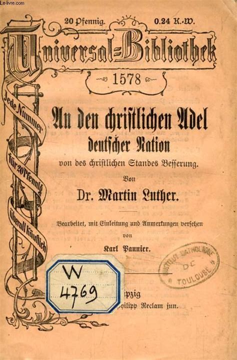 An den christlichen adel deutscher nation von des christlichen standes besserung (1520). - 1986 yamaha fz 750 repair manual.