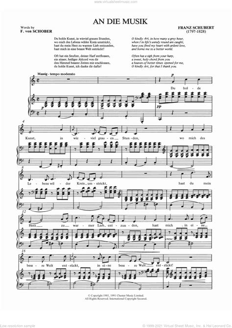 An die Musik Schubert pdf