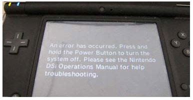 An error has occurred please refer to the nintendo dsi operations manual for details. - Okuma osp 7000 manual eror lista.
