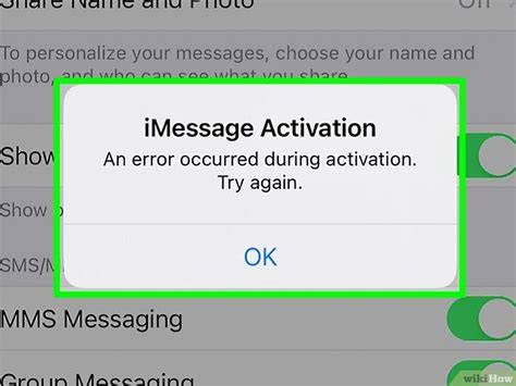 An error occurred during activation imessage phone number.  Resolve “Activation unsucces...