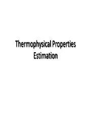 An estimation of thermophysical properties