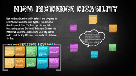 An example of a high-incidence disability is. need the same attention as students without disabilities includes students with moderate to severe intellectual disabilities (IQ < 50) may have a developmental delay Examples of Low-Incidence Disabilities: blindness low vision deafness hard-of-hearing deaf-blindness significant developmental delay complex health issues serious physical impairment 