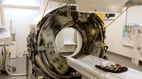 An inside look at a CT scanner spinning full speed