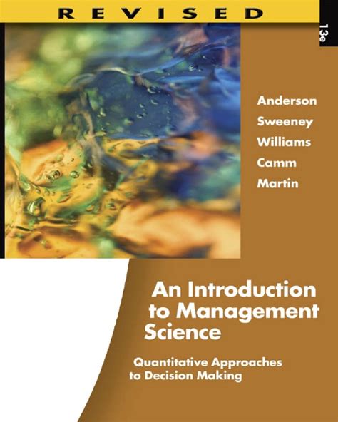An introduction to management science 13th edition solutions manual. - Ossa 175 250 stiletto 5 gang motorrad full service reparaturanleitung.