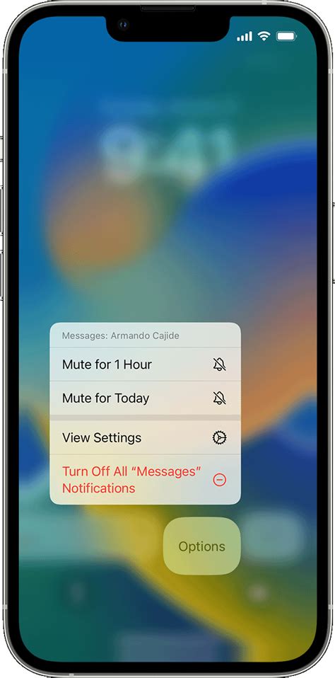 An option to get notifications on your device when you get a message on