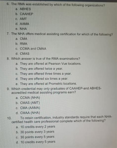 The following pathways can be taken to become eligible for your RMA exam: ... RMA. To maintain your RMA certification, you have to pay an annual fee of $75. In addition, you must earn 30 CCP points every three years. This can be done by maintaining employment as a medical assistant or completing continuing education courses. .... 
