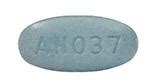 AN036 Pill - blue oval, 16mm. Pill with imprint AN036 is Blue, Oval and has been identified as Guaifenesin Extended-Release 600 mg. It is supplied by Amneal Pharmaceuticals …