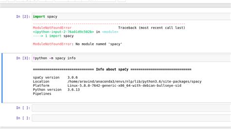 Anaconda3 bin python no module named spacy.  Aug 30, 2021 · Thanks for...