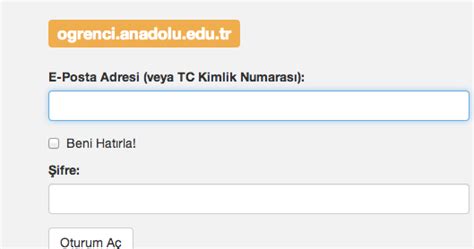 Anadolu edu tr öğrenci sayfası