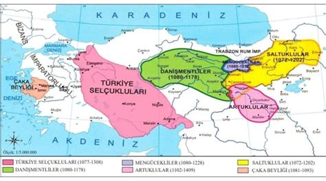 Anadolu türk beylikleri ve kuruldukları yerler