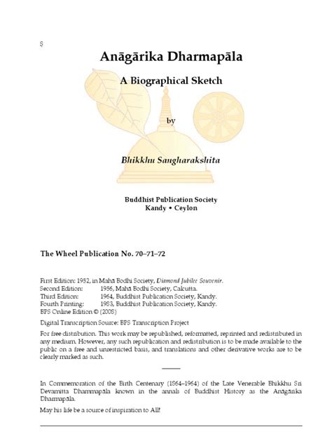 Anagarika dharmapala biographical