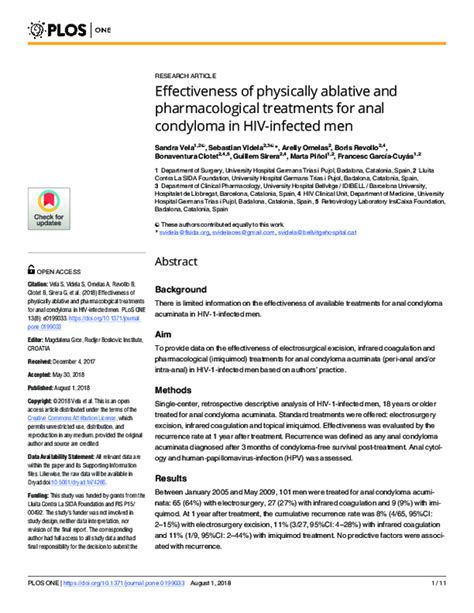 Anal condyloma treatment and recurrence in HIV-negative men …