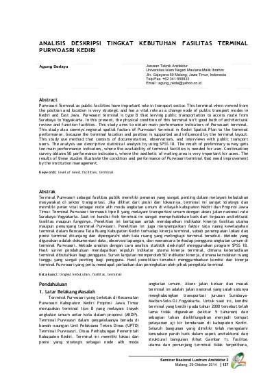Analisis Deskripsi Tingkat Kebutuhan Fasilitas Terminal …