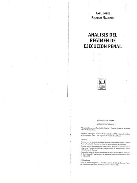 Analisis del regimen de ejecucion penal. - Vulcan deep fat fryer model 1er50a manual.