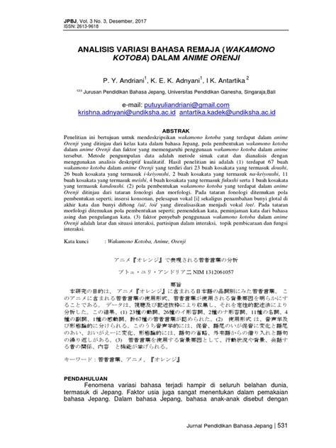 Analisis wakamono kotoba.  2.  The correct term is "Analysis," which refers t...