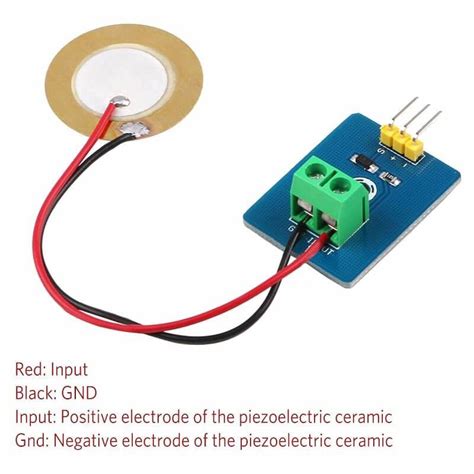 Analog piezoelectric ceramic vibration sensor.  When the piezoelectric cera...