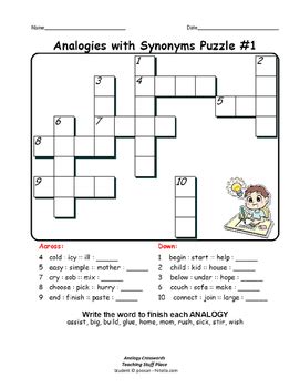 Analogy words. Let's find possible answers to "Analogy words" crossword clue. First of all, we will look for a few extra hints for this entry: Analogy words. Finally, we will solve this crossword puzzle clue and get the correct word. We have 2 possible solutions for this clue in our database.