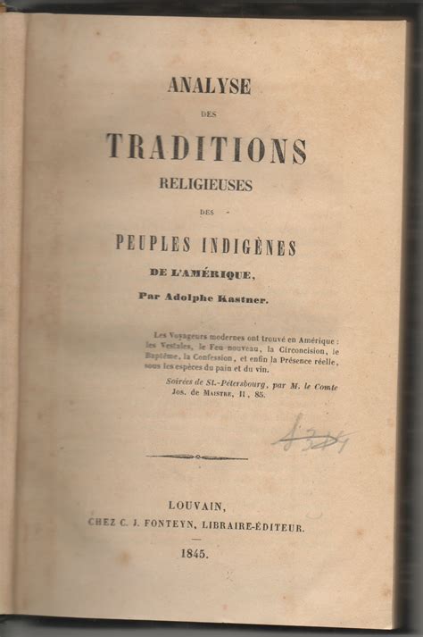 Analyse des traditions religieuses des peuples indiènes de l'amérique. - Andrea palladio e il monte santo di vicenza.